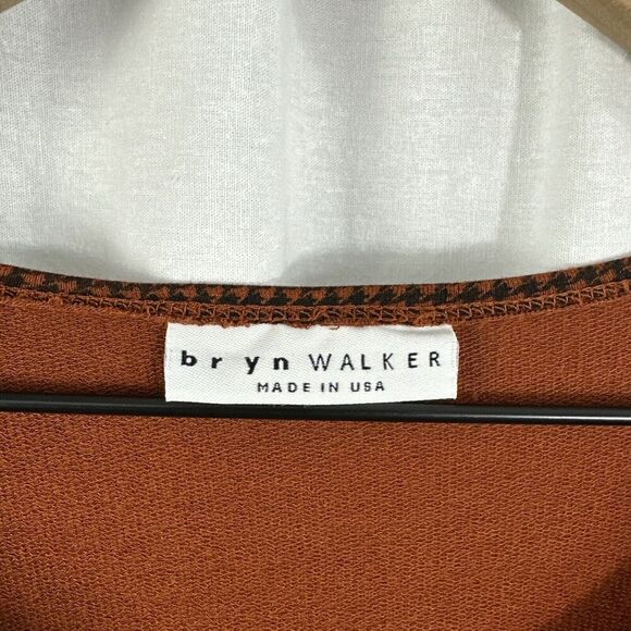 Bryn Walker Damien Long Sleeve Houndstooth Siro Rayon Tunic Top Womens Size L - Picture 3 of 12